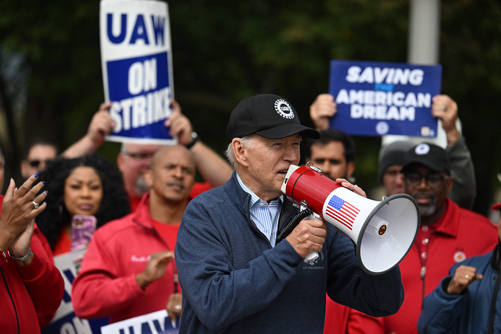 President Biden at picket line